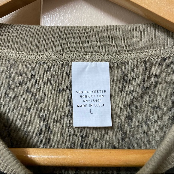 Vintage Made In USA Camouflage Shirt 80’s Large Brown Green Pattern Long Sleeve - Picture 3 of 5